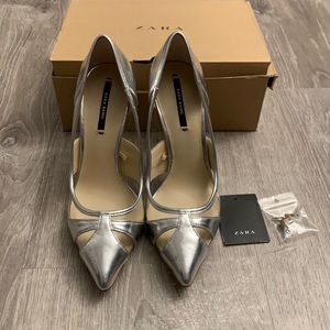 Zara silver heels